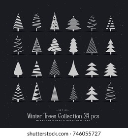 20 different christmas tree design set