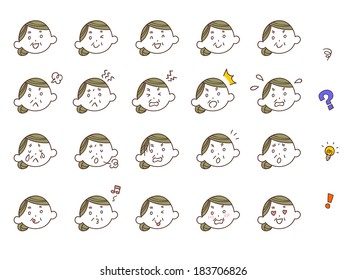 20 Different Facial Expressions Of An Older Woman