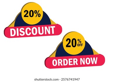 20% discount badge vector design