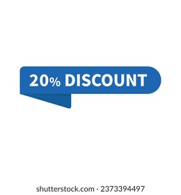 20 Descuento En Forma De Rectángulo De Cinta Rodeada Azul Para La Promoción De La Venta
