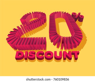 20% Discount form by shopping bag