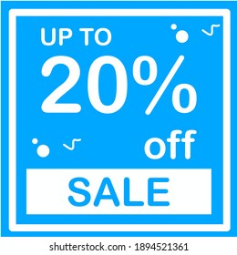 20% DISCOUNT ICONS WITH A LIGHT BLUE COLOR