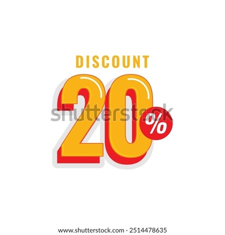 20% Discount off Label Vector Template Design Illustration