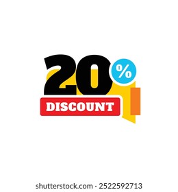 20% Discount Sale Vector Template Design Illustration Collection
