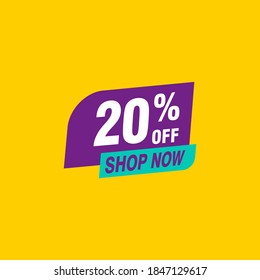 20 discount, Sales Vector badges for Labels, , Stickers, Banners, Tags, Web Stickers, New offer. Discount origami sign banner
