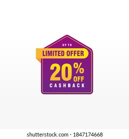 20 discount, Sales Vector badges for Labels, , Stickers, Banners, Tags, Web Stickers, New offer. Discount origami sign banner