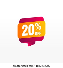 20 discount, Sales Vector badges for Labels, , Stickers, Banners, Tags, Web Stickers, New offer. Discount origami sign banner