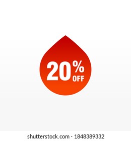 20 descuento, distintivos de vectores de venta para etiquetas, , pegatinas, banners, etiquetas, etiquetas, etiquetas web, nueva oferta. Banner de signo de origami de descuento