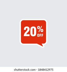20 discount, Sales Vector badges for Labels, , Stickers, Banners, Tags, Web Stickers, New offer. Discount origami sign banner