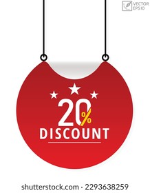 20% Discount Vector banner ribbon design