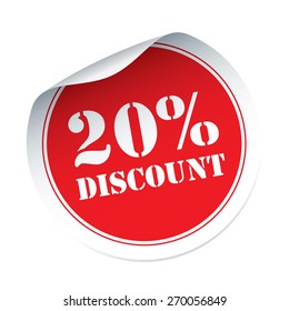 20% discount vector sticker