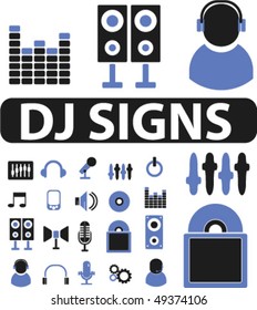20 dj & party signs. vector
