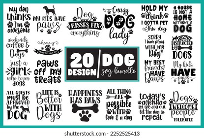 20 Dog Bundle SVG Design,