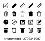 20 Edit and Delete Icons Line and Solid style for Content Management