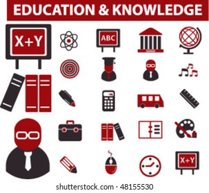 20 education & knowledge signs. vector