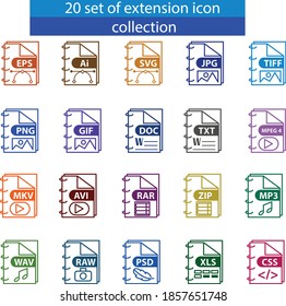 20 extension files icon collection