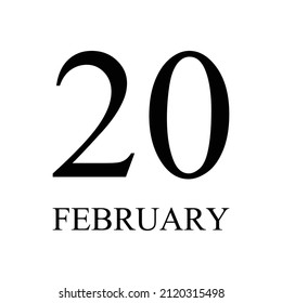 20 February Icon Vector Illustration . Date , Day Of Mouth