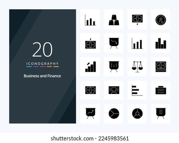 20 Finance Solid Glyph icon for presentation