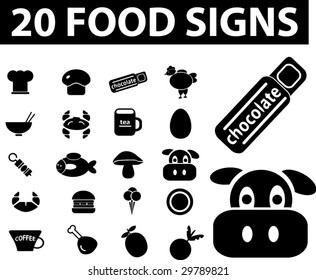 20 food signs - vector set.see more in my portfolio