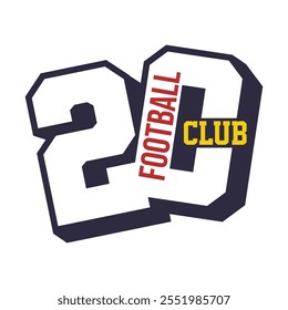 20 Football Club Logo Initial Typography Y2K Logo Patch Apparel Fashion Vector Design K61, Commercial Use