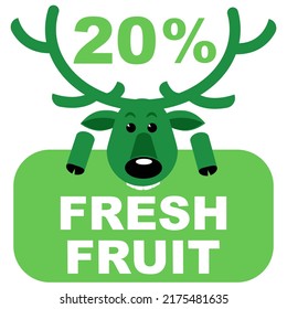 20% fresh food everyday graphic label or sticker vector illustration isolated on white background, design vector illustration. Suitable for product label