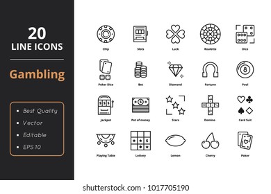 20 Gamble line icons