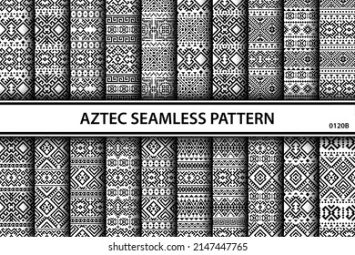 20 Geometric Aztec Seamless ethnic pattern 