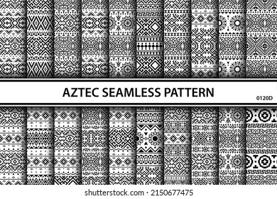 20 Geometric Aztec Seamless ethnic pattern 
