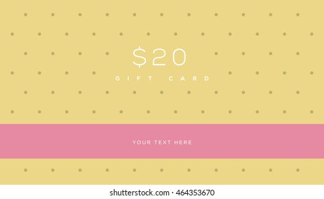 $20 gift card. 20 dollar gift concept. Good for coupon, vouchers, discount cards