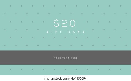 $20 gift card. 20 dollar gift concept. Good for coupon, vouchers, discount cards