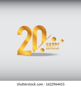 20 golden anniversary celebration vector concept template design illustration