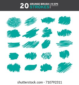 20 grunge brush art paint abstract texture background design poster vector illustration. 
