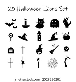 20 Halloween Icons Set vector