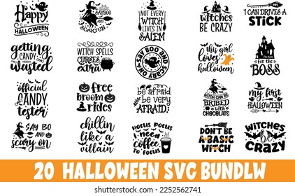 20 Halloween, SVG bundle, Halloween Quotes, SVG files for Cricut