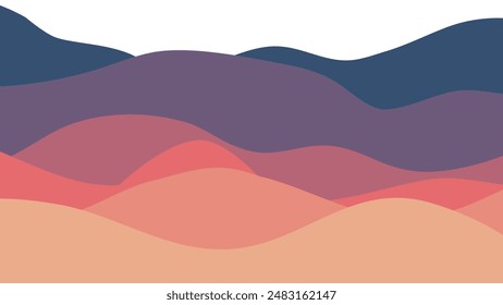 20 hand drawn waves Gradient beige to blue pastel wallpaper. Flat design fullcolor abstract illustration. design Gradient beige to blue color minimalist background
