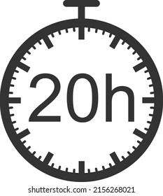 20 hour timer icon, watch icon vector
