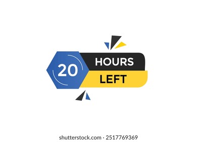 20 hours left, icon, stile, timer, countdown, clock, time,  background, template, 20 hours left, countdown, sticker, left banner, business, sale, label button