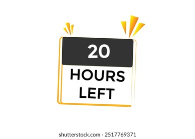 20 hours left, icon, stile, timer, countdown, clock, time,  background, template, 20 hours left, countdown, sticker, left banner, business, sale, label button