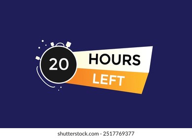 20 horas restantes, icono, estilo, temporizador, cuenta regresiva, reloj, tiempo, fondo, Plantilla, 20 horas restantes, cuenta regresiva, etiqueta, Anuncio izquierdo, negocio, venta, Botón de etiquetas