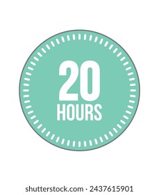 20 Hours round watch. Timer and hour marker, remaining time digital object