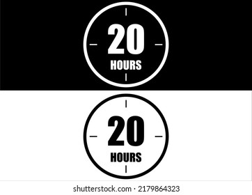 20 hours. Set of white and black clock with appointment.