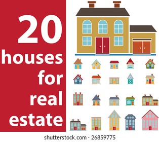 20 house for real estate - vector set