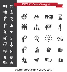 20 Icon Set. Business Strategy Set