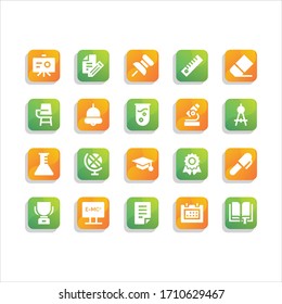 20 icon set education with high resolution and fresh look. You are ready to use for your needs.