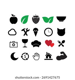 20 Ícone definir vetor sobre fundo branco