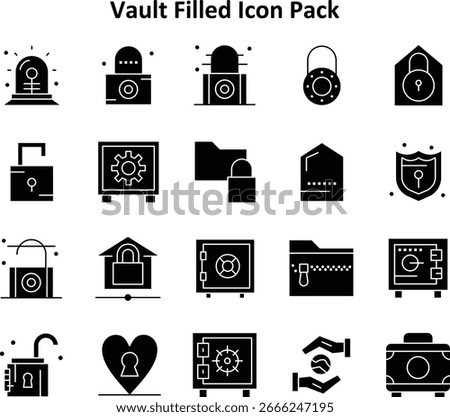 20 Icons - Vault in Solid Filled Style