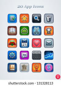 20 icons for web or mobile applications. vector. eps 8.