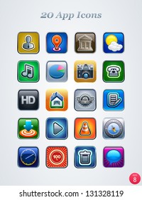 20 icons for web or mobile applications. vector. eps 8.