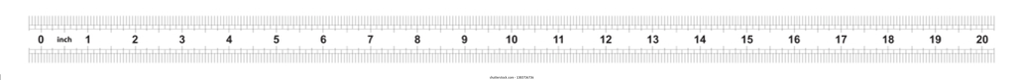 20 inch double-sided ruler. Marking accuracy is one sixteenth of an inch. Imperial grid