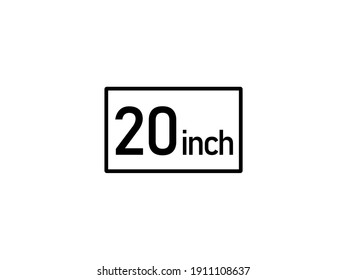 20 inches icon vector illustration, 20 inch size